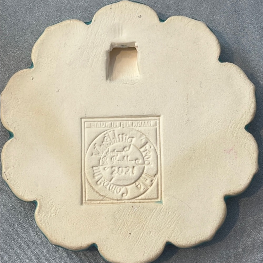 Urban Industrial “Peace” Art Tile  Aqua- Whistling Frog  Tile Co. - Picture 3 of 10